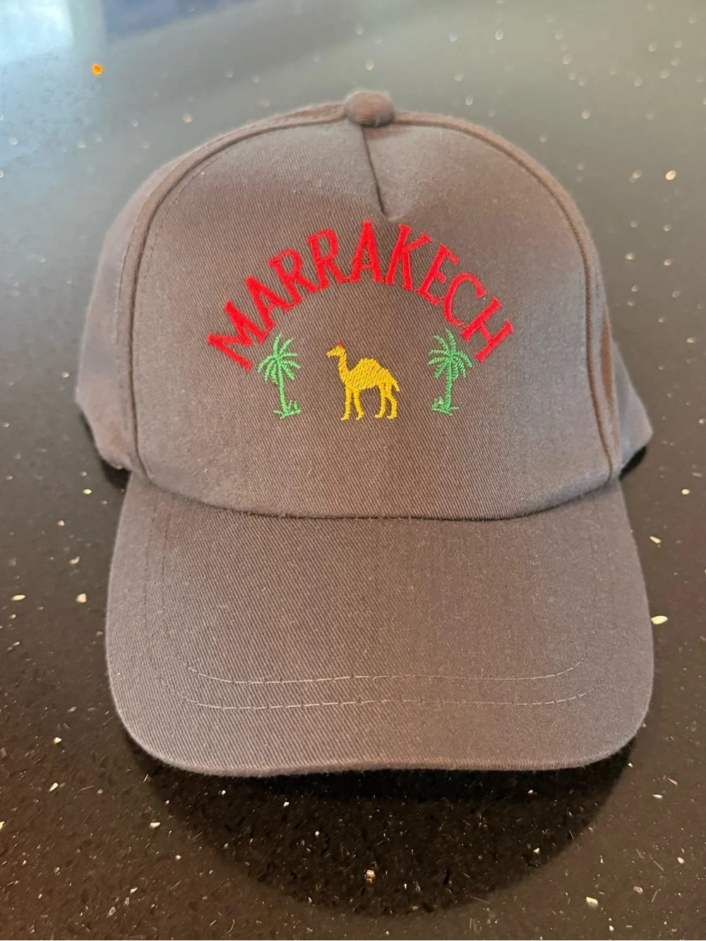 Marrakech Embroidered Camel Baseball Cap - Navy